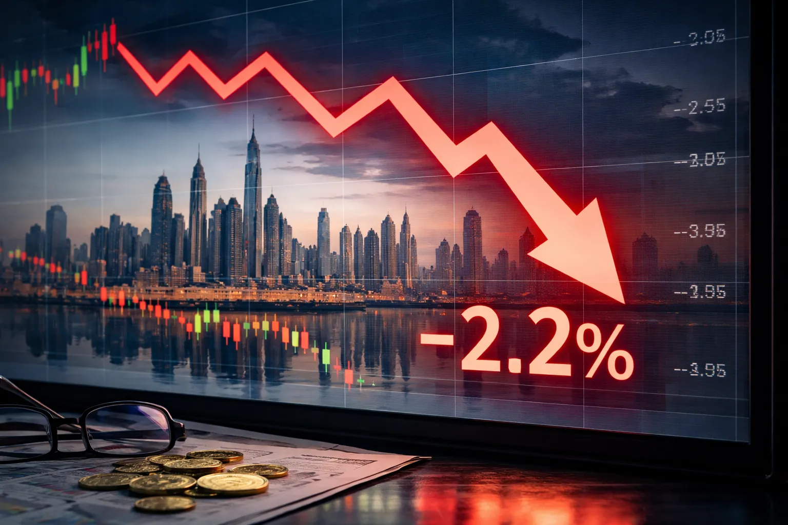 مؤشر سوق دبي المالي ينخفض بنسبة 2.2% مع تسجيل تراجع كبير في آخر تحديث